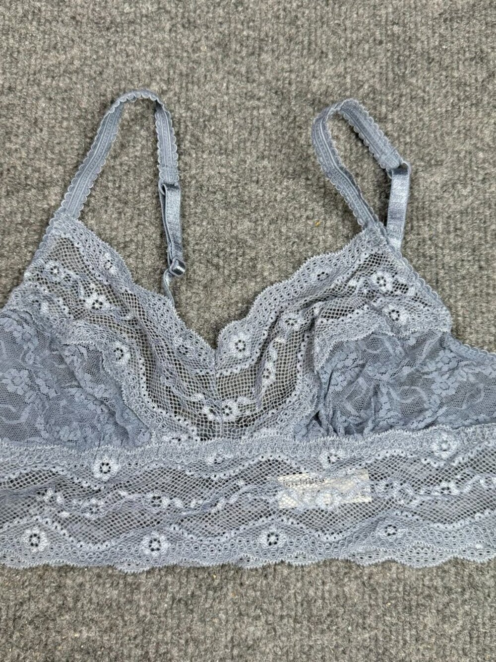 b.tempt'd by Wacoal Lace Bralette Small Blue Sheer Crop Top Bra Style 910182